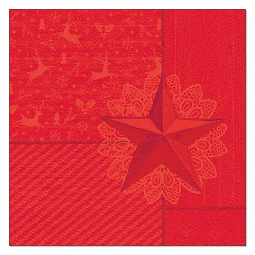 Servetten "ROYAL Collection" 1/4 vouw 40 cm x 40 cm rood "Rising Star" 1