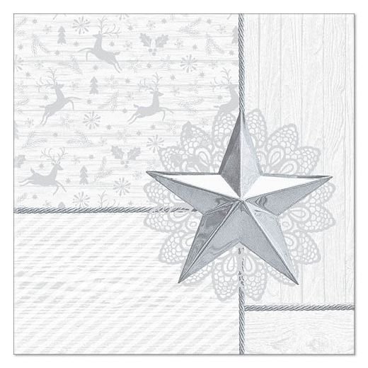 Servetten "ROYAL Collection" 1/4 vouw 40 cm x 40 cm wit "Rising Star" 1