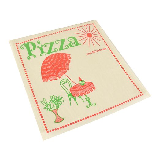 Pizzapunt houders, perkament papier 30 cm x 30 cm "Cafetaria" vetvrij 1