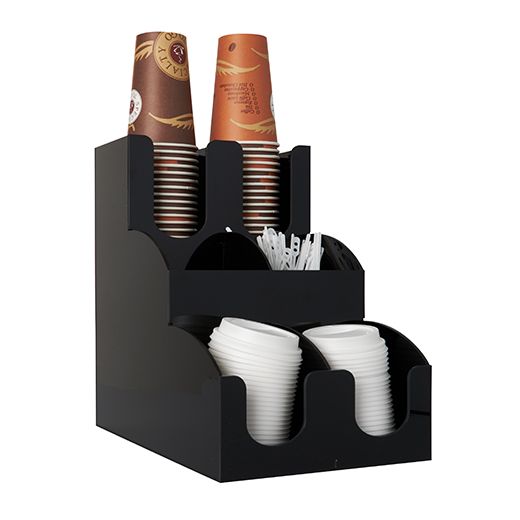Organizer / bekerhouder voor koffiebekers en -deksels "To Go" 31 cm x 30,5 cm x 21 cm zwart 1