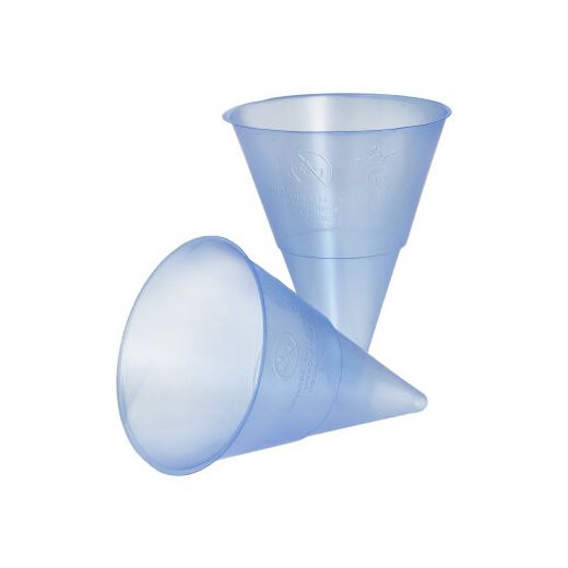 Puntbekers, PP 115 ml Ø 7,03 cm · 9,5 cm blauw Blue Cone 1