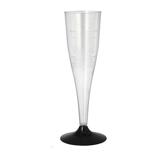Champagne flutes, PS 0,1 l Ø 5 cm · 17,5 cm wegwerp champagneglazen met zwarte voet 1