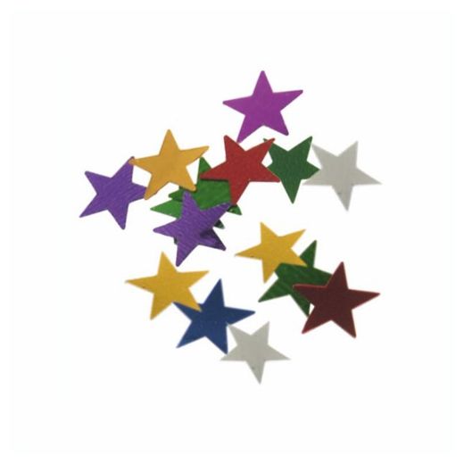 Strooidecoratie, folie Ø 1 cm assorti kleuren "Stars" 20 gr. 1
