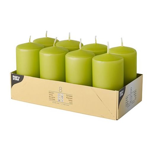 Stompkaarsen Ø 50 mm · 100 mm kiwi 1