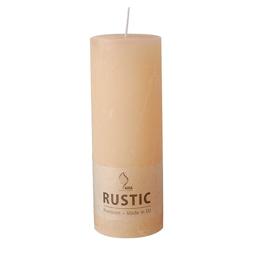 Premium cilinderkaarsen crème Ø 68 mm · 190 mm "Rustiek" volledig gekleurd 1