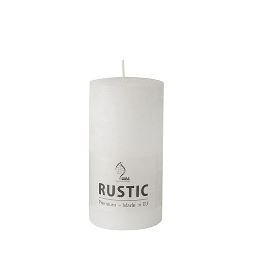 Premium cilinderkaarsen wit Ø 68 mm · 130 mm "Rustiek" volledig gekleurd 1