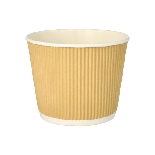 Dubbelwandige soepbekers van karton met ribbel, 998 ml, Ø 13,5 cm · 7,3 cm bruin/wit Ripple wall soepkommen en bowls 1