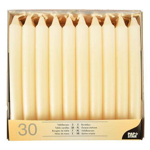 Tafelkaarsen Ø 2,1 cm · 19,6 cm creme 1