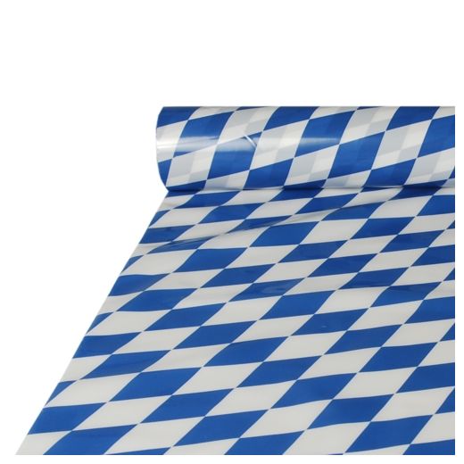 Tafelkleed, plastic 20 m x 1 m "Beiers blauw" 1