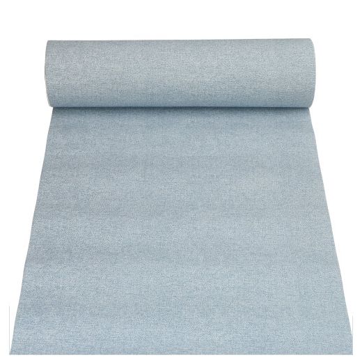 Tafelloper van op stof lijkend PV-tissue "ROYAL Collection" 24 m x 40 cm arctisch blauw "Textile" 1