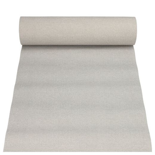 Tafelloper van op stof lijkend PV-tissue "ROYAL Collection" 24 m x 40 cm grijs "Textile" 1