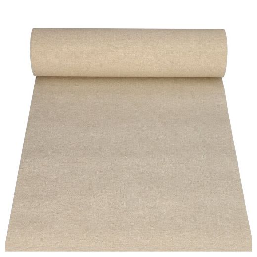 Tafelloper van op stof lijkend PV-tissue "ROYAL Collection" 24 m x 40 cm zand "Textile" 1