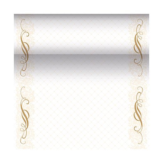 Tafellopers, stofkarakter, PV-Tissue Mix "ROYAL Collection" 24 m x 40 cm goud "Megan" 1