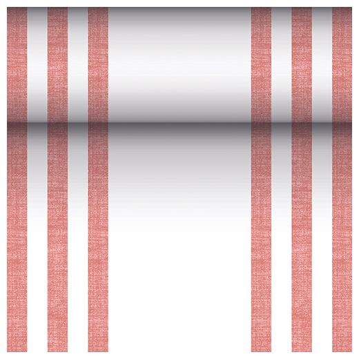 Tafellopers, stofkarakter, PV-Tissue Mix "ROYAL Collection" 24 m x 40 cm bordeaux "Lines" 1