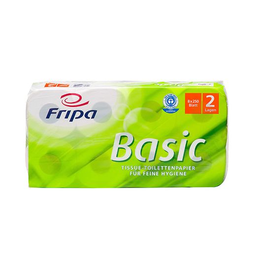 Fripa Basic toiletpapier, 2-laags, 250 vellen WC-papier per rol 1