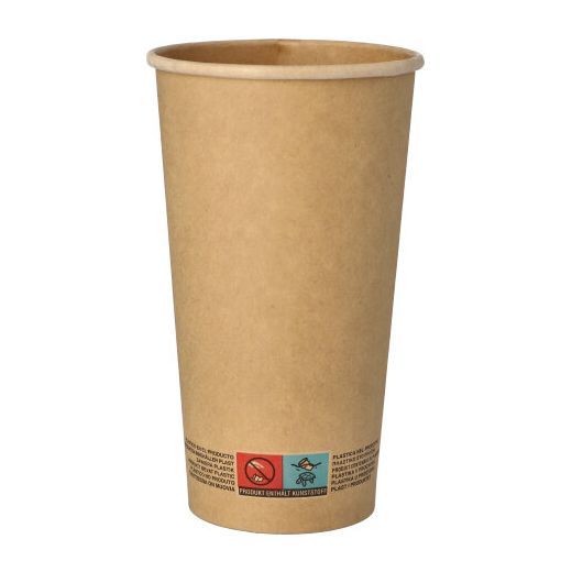 makkelijk te gebruiken schijf satire Papieren / kartonnen bekers 0,5 l Ø 9 cm · 15 cm bruin