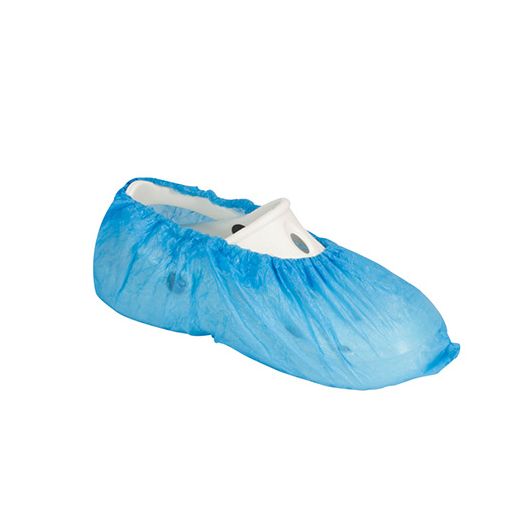 Overschoenen van CPE blauw voor schoenmaten 38-47, beschermende schoenhoesjes, schoenovertrekken  1