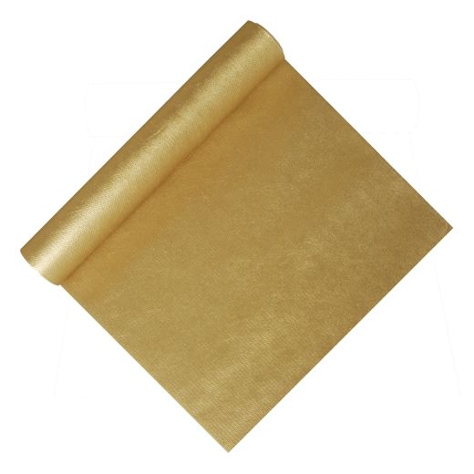 Tafellopers, stofkarakter, nonwoven "soft selection" 4,8 m x 40 cm goud 1