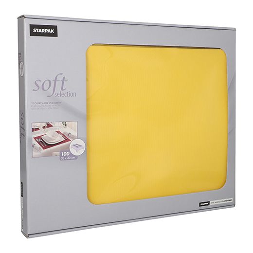 Placemats, stofkarakter, nonwoven "soft selection" 30 cm x 40 cm geel 1