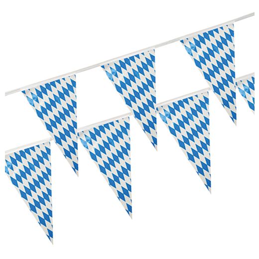 Vlaggenlijn, wimpelslinger folie 4 m "Beiers blauw" watervast weerbestendig 1