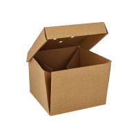Hamburgerbox, vouwdoos van karton "pure" 10 cm x 13 cm x 13 cm bruin, vouwbaar, klein