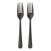 Herbruikbare vorken van PP-MF 19 cm zwart "Gaia" extra stabiele vork reusable in dispenserdoos