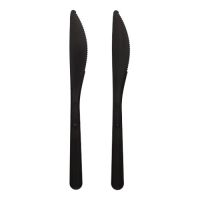 Herbruikbare messen van PP-MF 18,5 cm zwart extra stabiel mes reusable