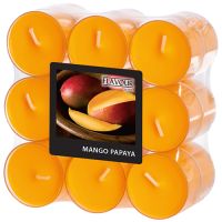 Geurtheelichten, geurende theelichtjes "Flavour" Ø 38 mm · 24 mm perzik - geur mango & papaja