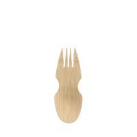 Houten fingerfood spork bamboe "pure" 8,5 cm, amuse vorklepel