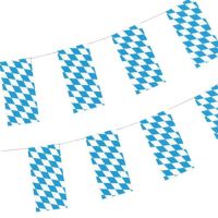 Vlaggenslinger, vlaggenlijn papier 10 m "Beiers blauw" brandvertagend