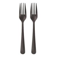Herbruikbare vorken van PP-MF 19 cm zwart, extra stabilele vork reusable in dispenserdoos
