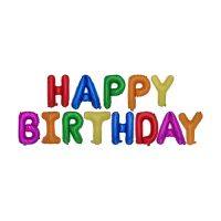 Folie ballonnen set assorti kleuren "Happy Birthday"