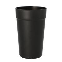 Herbruikbare bekers voor koude en warme dranken van zwart PP, 0,4 l Ø 8 cm · 13 cm, reusable koffiebekers, koffiekopjes