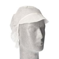 Keukenmuts met haarnet en klep nonwoven Ø 30 cm wit
