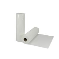 Ligbankpapier L 50 m - B 39 cm, wit, papierrol voor het afdekken van behandeltafel, onderzoektafel, massagetafel, individueel verpakt, met scheurperforatie