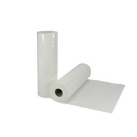 Ligbankpapier L 50 m - B 55 cm, wit, papierrol voor het afdekken van behandeltafel, onderzoektafel, massagetafel, individueel verpakt, met scheurperforatie