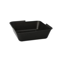 Herbruikbaar menuschalen / menubakken vierkant 15,6 x 15,6 x 4,7 cm zwart, foodbox reusable 