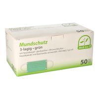 "Medi-Inn®" Mundschutz Type IIR 3-lagig 9 cm x 17,5 cm groen met neusbeugel en elastische bandjes