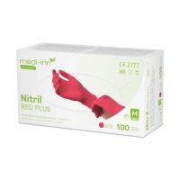 Handschoenen nitril poedervrij rood "Nitril Red Plus" Maat XL