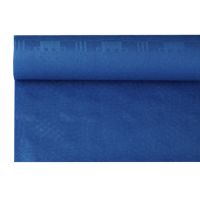 Tafelkleed papier met damastprint 8 m x 1,2 m donkerblauw
