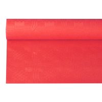 Tafelkleed papier met damastprint 6 m x 1,2 m rood