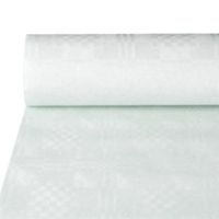 Damast tafelkleed papier op rol 50 m x 1 m tafelrol wit