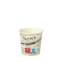 Kartonnen drinkbekers, papieren drinkbekertjes, karton "to go" ; 0,1 l met krantenmotief "Newsprint"