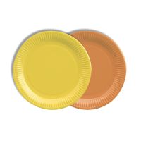 Borden, karton rond Ø 18 cm assorti kleuren - geel/oranje