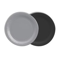 Borden, karton rond Ø 18 cm assorti kleuren - grijs/zwart