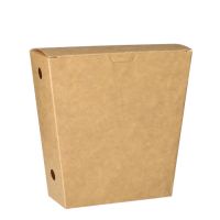 Friet Cones, kraft karton "pure" 1200 ml 4,3 cm x 14,5 cm x 11 cm bruin met vaste deksel
