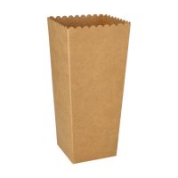 Kartonnen popcorn bakjes "pure" rechthoekig 19,7 cm x 7 cm x 7 cm bruin, popcorn beker small