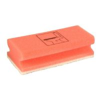 Rechthoekige sanitair-spons 4,5 cm x 15 cm x 7 cm rood/wit "Toilet" , niet-krassend