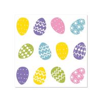 Servetten, 3-laags 1/4 vouw 25 cm x 25 cm "Coloured Eggs"
