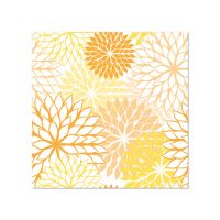 Servetten, 3-laags 1/4 vouw 25 cm x 25 cm geel met bloemenmotief "Floralies"